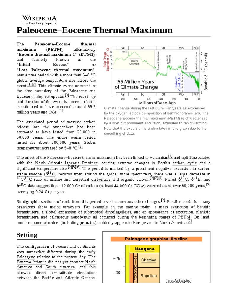 Paleocene-Eocene Thermal Maximum | PDF | Science & Mathematics