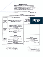 II Sem B E - I Test Time Table