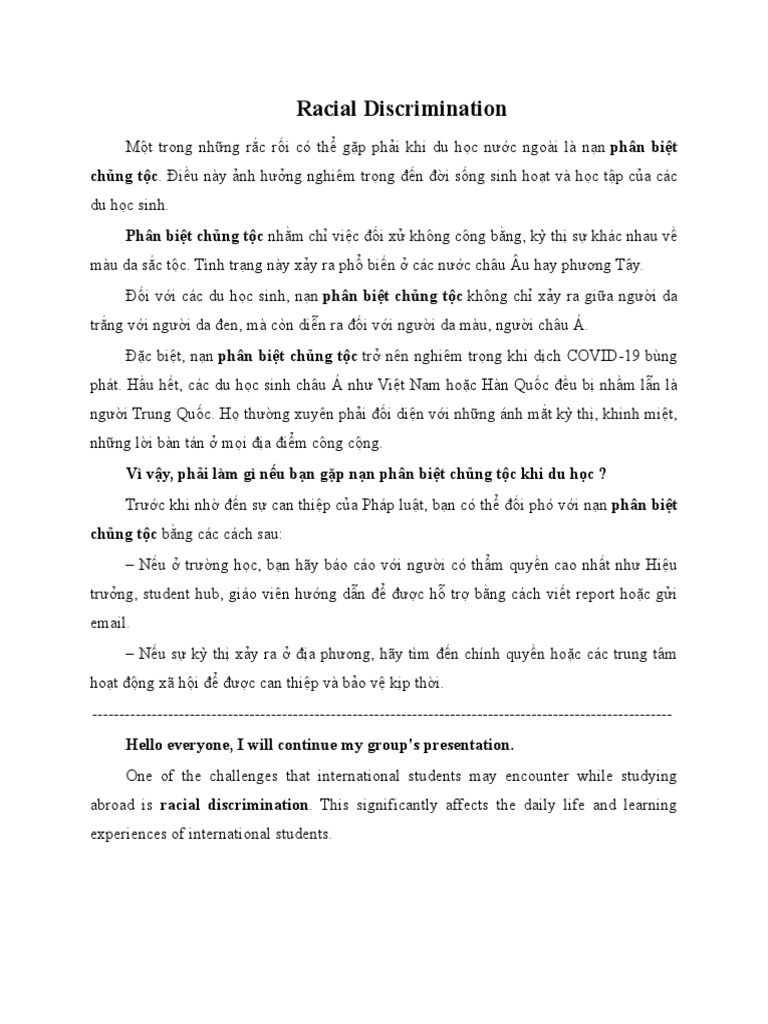 Racial Discrimination PDF