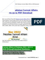 May 2022 Pakistan Current Affairs MCQs in PDF Download