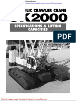 Kobelco Hydraulic Crawler Crane Ck2000 Specification