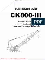 Kobelco Hydraulic Crawler Crane Ck800 III Spec Book