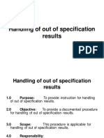Handling of Out of Specification Results
