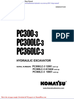 Komatsu Hydraulic Excavator Pc360 3 Shop Manual
