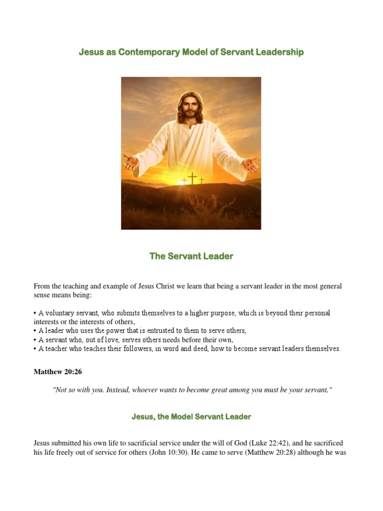 Jesus As Contemporary Model of Servant Leadership | PDF