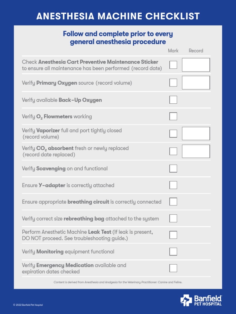 Anesthesia Machine Checklist PDF