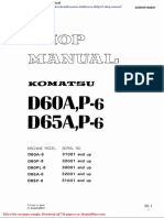 Komatsu Bulldozers d60pl 6 Shop Manual