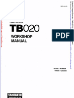 Takeuchi Compact Excavator Tb020 e Wd3 101e1 Workshop Manual
