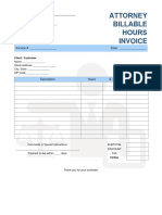 Attorney Billable Hours Invoice Template Word Excel PDF