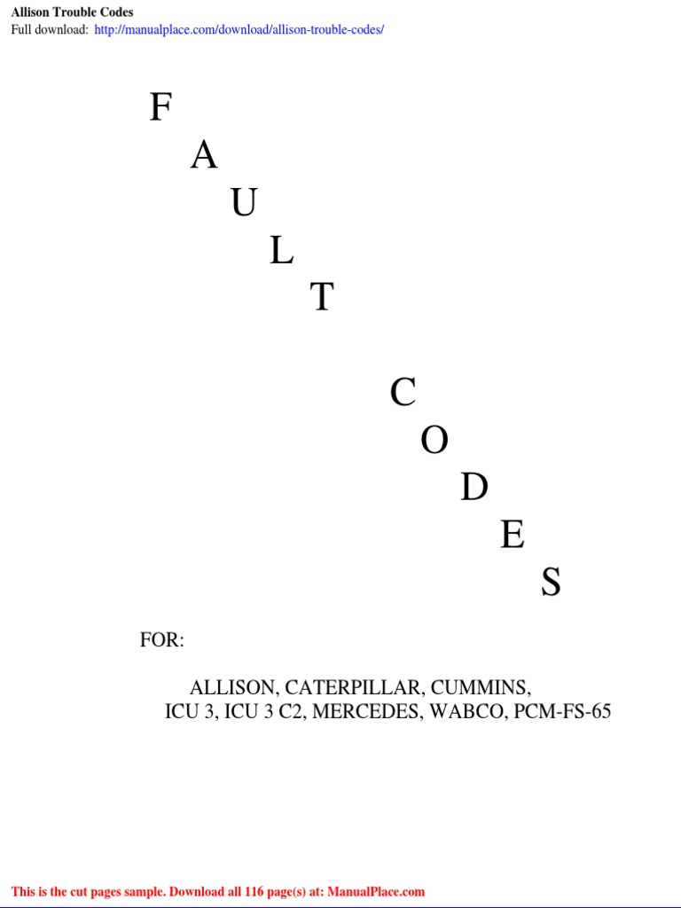 Allison Trouble Codes PDF Manual Transmission Automatic Transmission