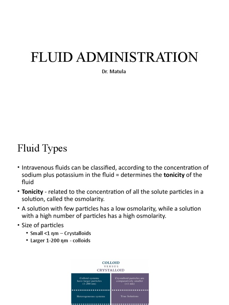 Fluid Administration PDF Physiology Diseases And Disorders