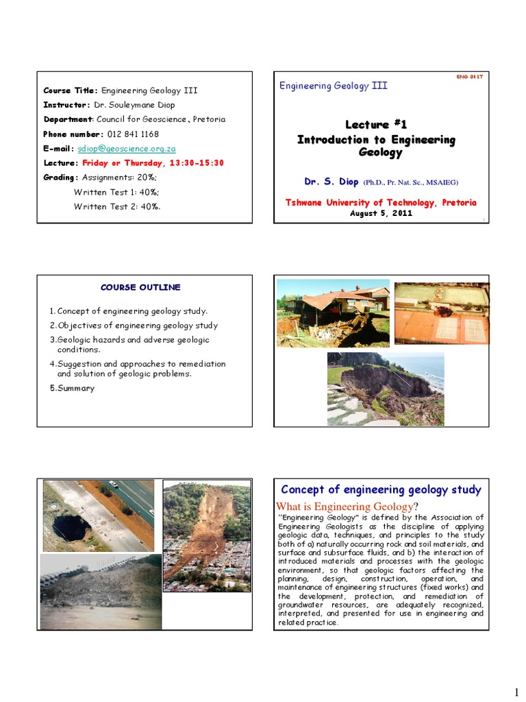 Engineering Geology III Course Overview | PDF | Landslide | Geology