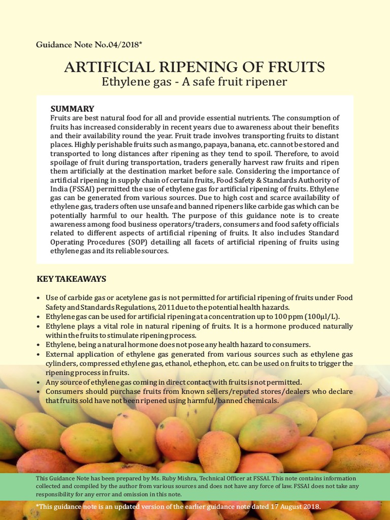Ethylene Use in Fruit Ripening | PDF