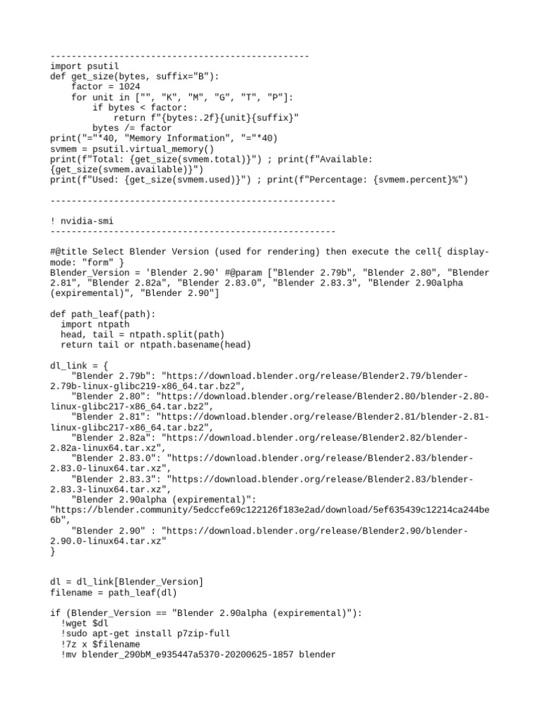 Colab Blender Code PDF Blender (Software) Operating System Technology