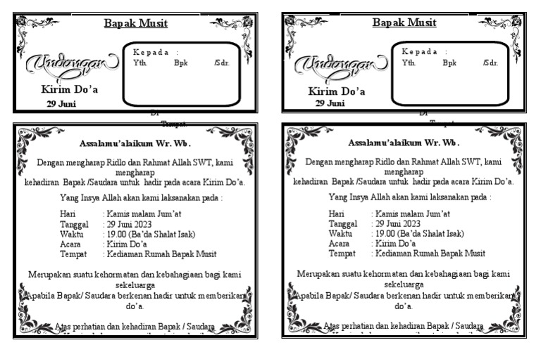 Undangan Tahlil | PDF