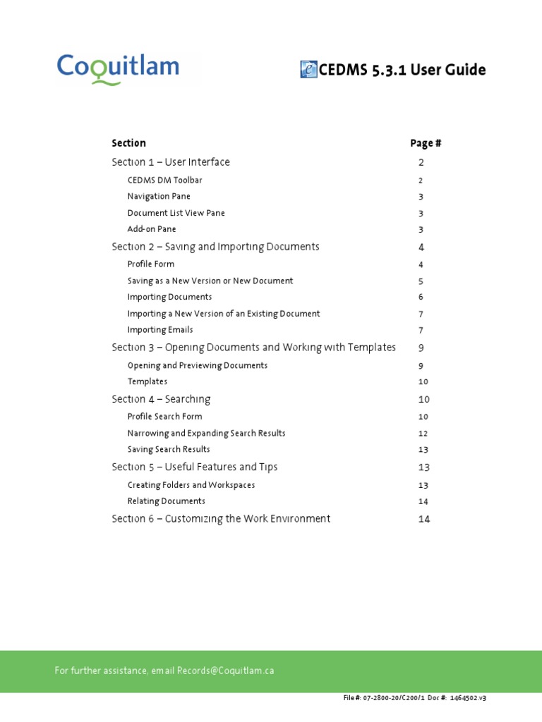 Electronic Document Management System (CEDMS) User Guide | PDF