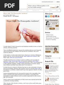 Hepar Sulph - The Homeopathic Antibiotic