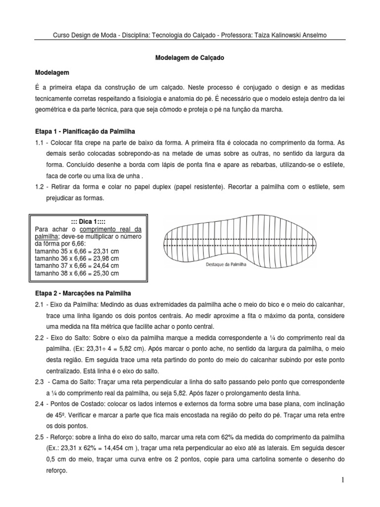 Modelagem Técnica de Calçados | PDF