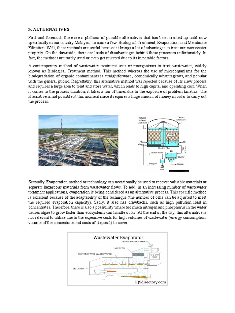 Wastewater Treatment Alternatives in Malaysia | PDF | Sewage Treatment ...
