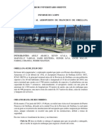 Informe Salida de Campo Al Aeropuerto de Francisco de Orellana