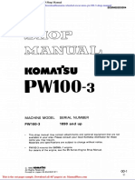 Komatsu Wheeled Excavators Pw100 3 Shop Manual