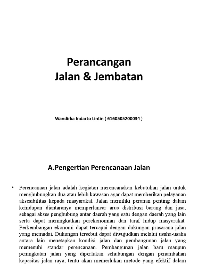 Ppt Perancangan Jalan Jembatan Pdf