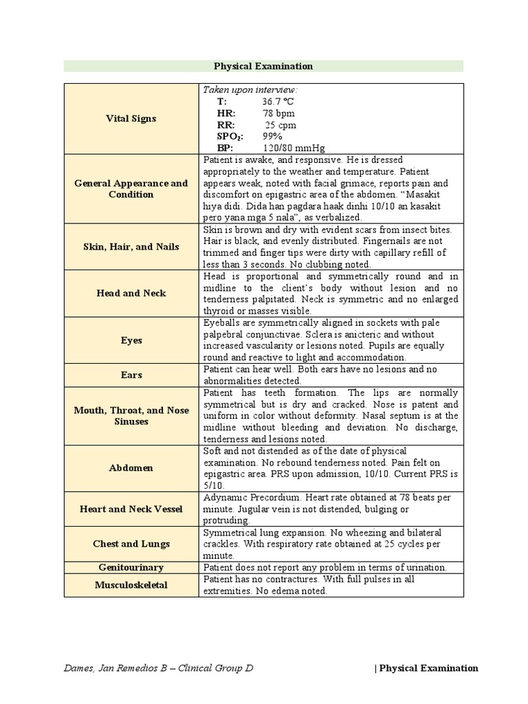 Physical Exam PDF Anatomy Causes Of Death