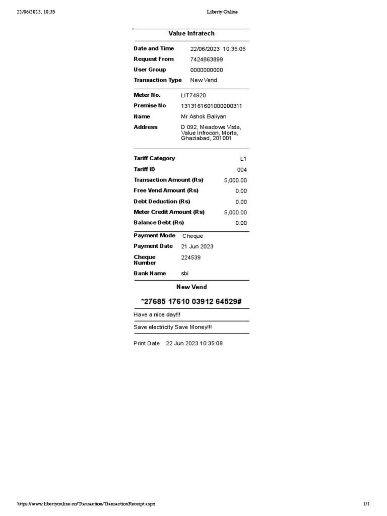 Liberty online pdf payments cheque