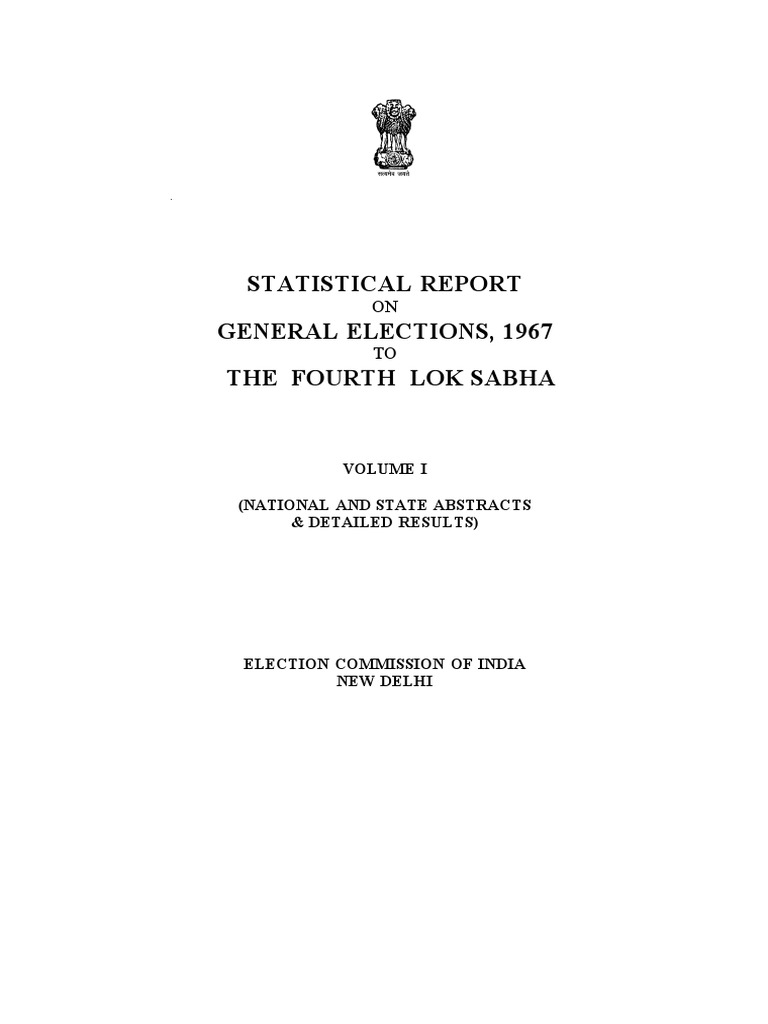 1967 (Vol I) PDF Elections Politics Of India