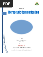 Therapeutic Communication Book - 2nd Year - High Institute