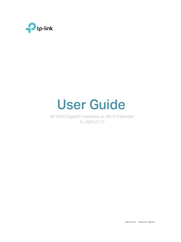 TL-WPA7517 - User Guide - V1 | PDF | Wi Fi | Computer Network