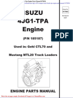 Isuzu 4jg1 Ctl70 Compact Track Loader Tpa Engine Parts Manual 917063b