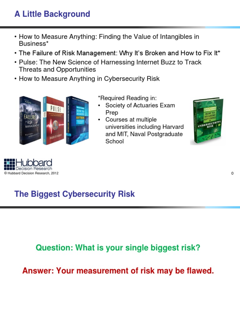 Hubbard Panel I PDF Risk Statistics