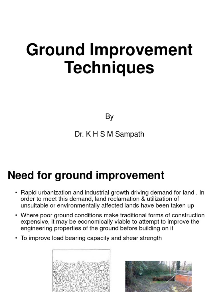 Ground Improvement Techniques Overview | PDF | Drainage | Deep Foundation
