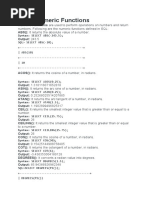 SQL Number Function