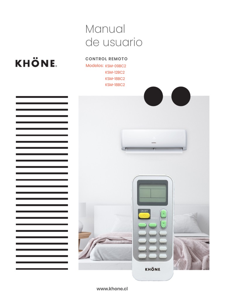 Manual Del Control Split Khone PDF Control remoto Aire acondicionado