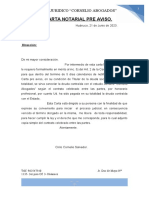 Carta Notarial Pre Aviso