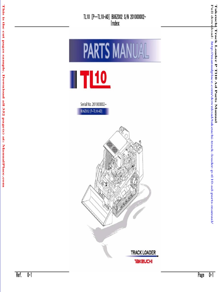Takeuchi TL10 Parts Manual | PDF | Truck | Valve