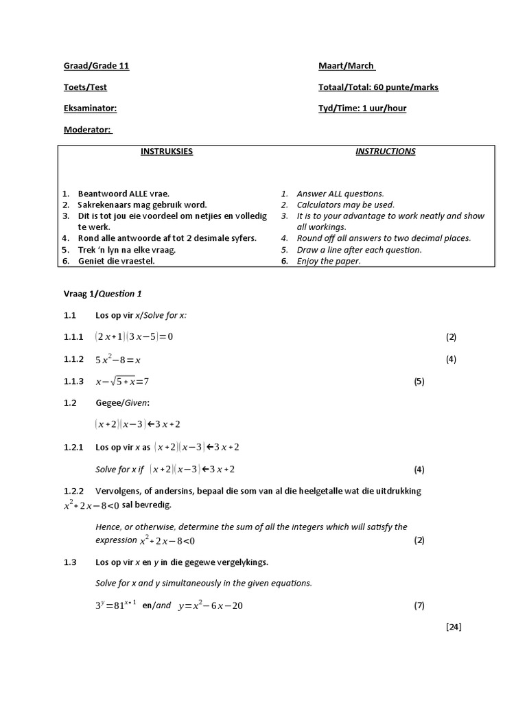 GR 11 Term Test March | PDF