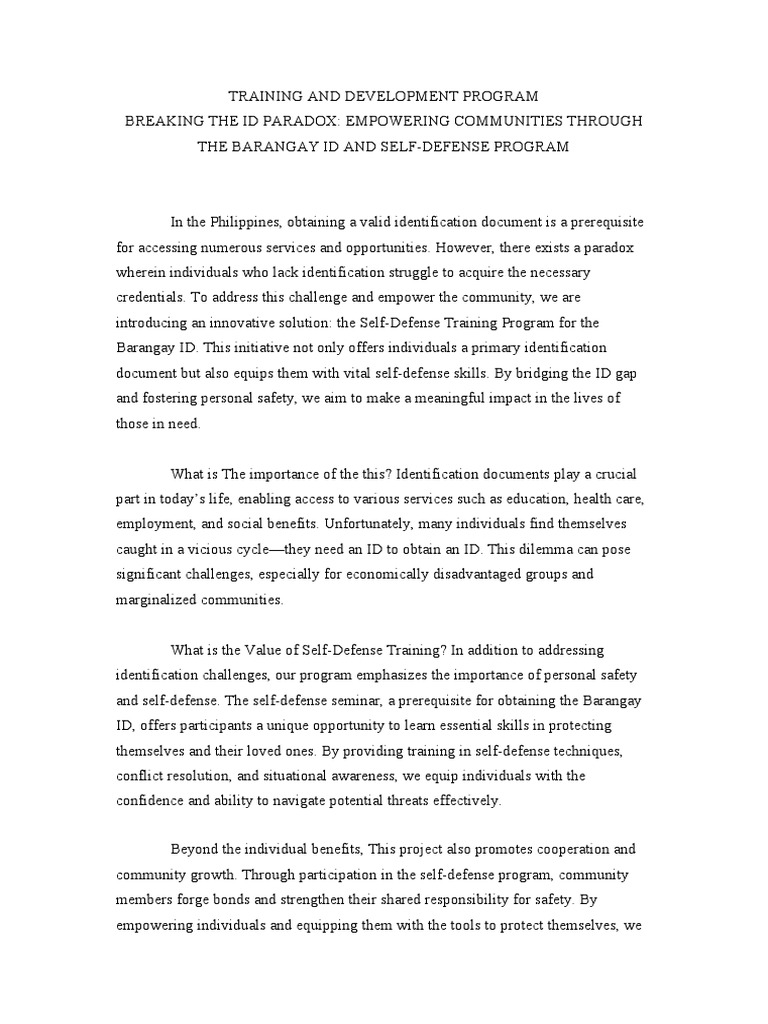 Training and Development Program | PDF