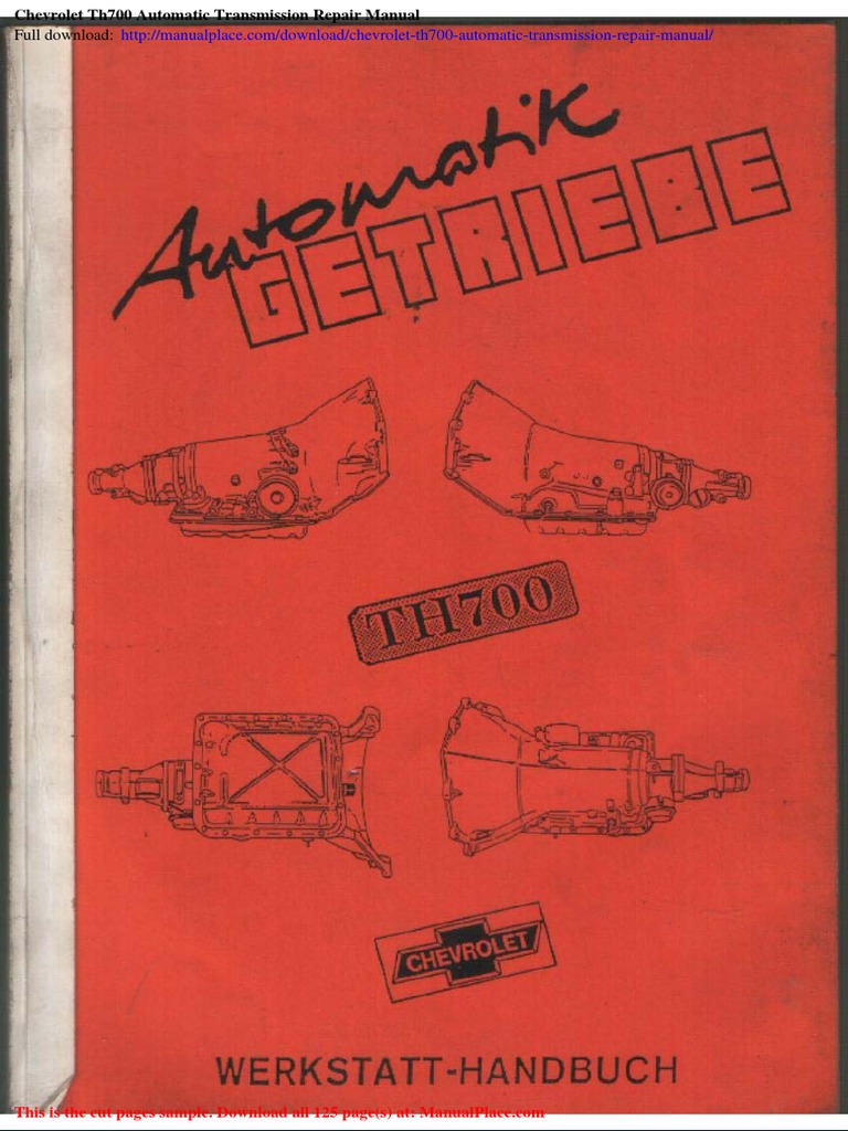 Chevrolet Th700 Automatic Transmission Repair Manual PDF