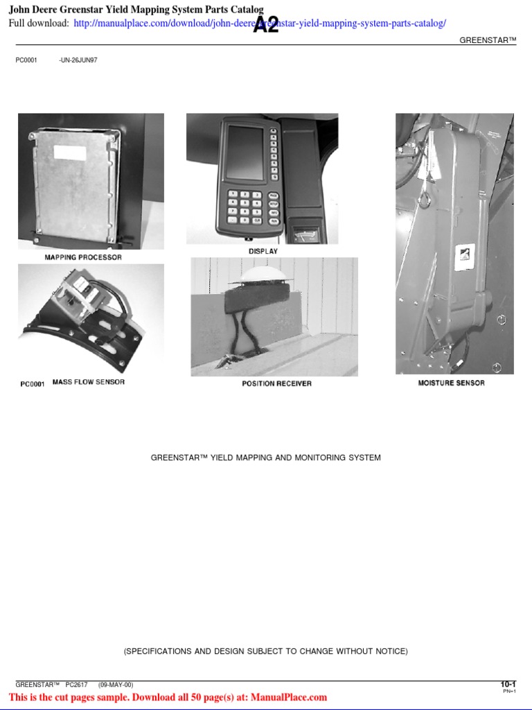 John Deere Greenstar Yield Mapping System Parts Catalog | PDF | Screw ...