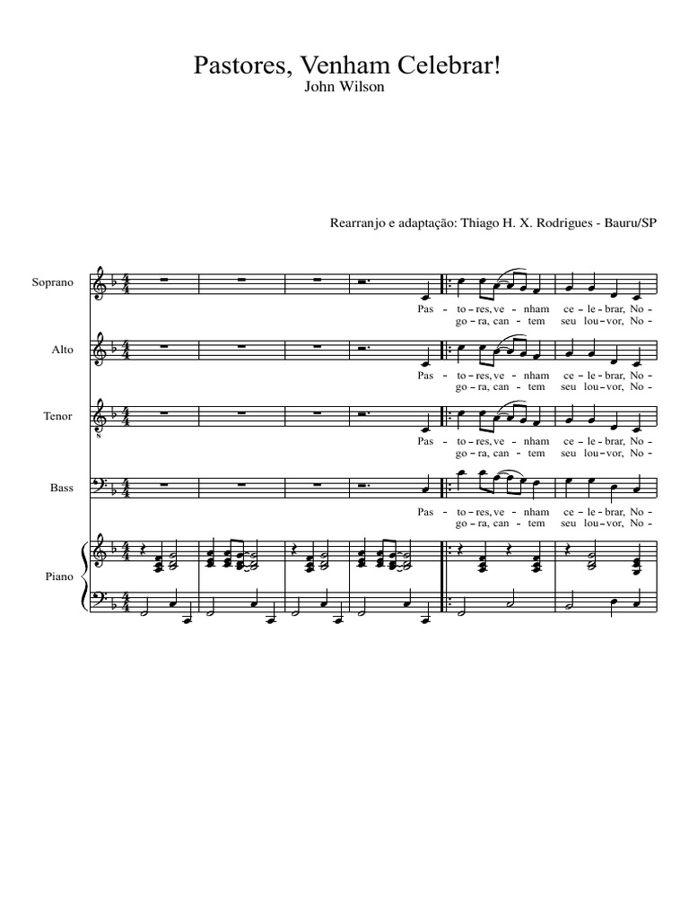 Pastores Venham Celebrar | PDF