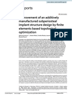 Improvement of An Additively Manufactured Subperiosteal Implant Structure Design by Finite Elements Based Topological Optimization