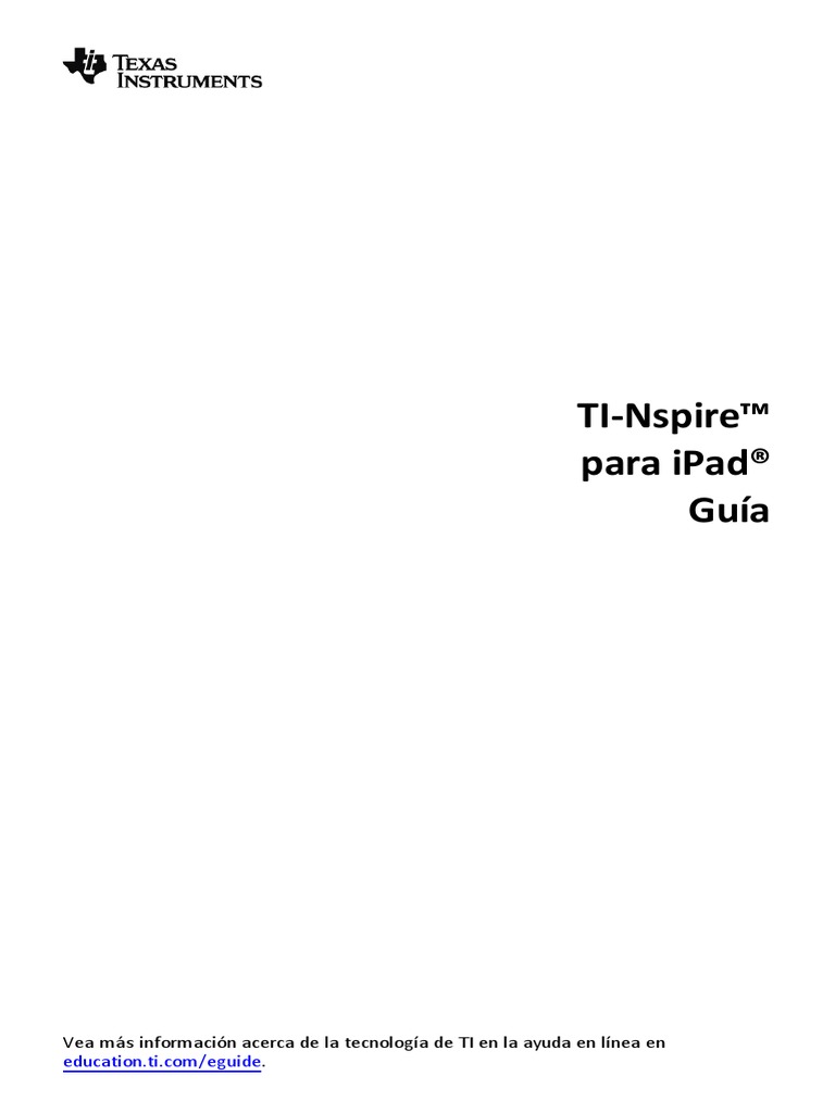 TI-Nspire Ipad App Guidebook | PDF