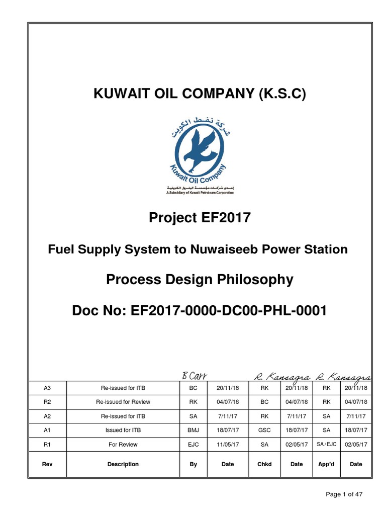 EF2017-000-DC00-PHL-0001 Process Design Philosophy Rev A3 | PDF