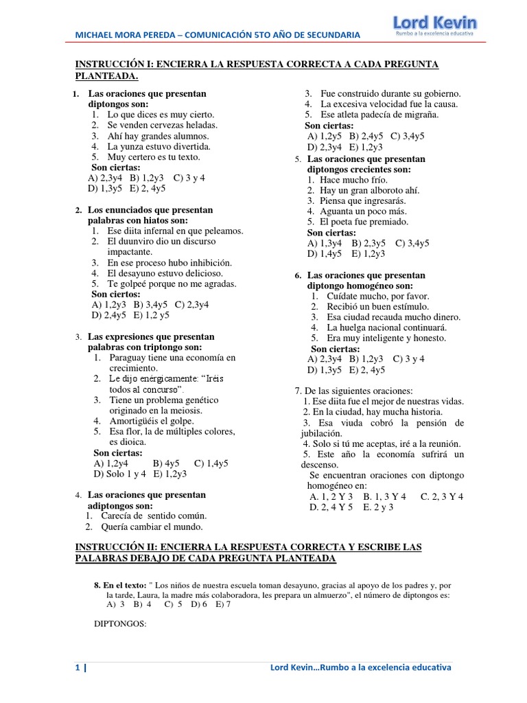 Práctica 01 - Comunicación - Pre | PDF | Artes del Lenguaje y ...