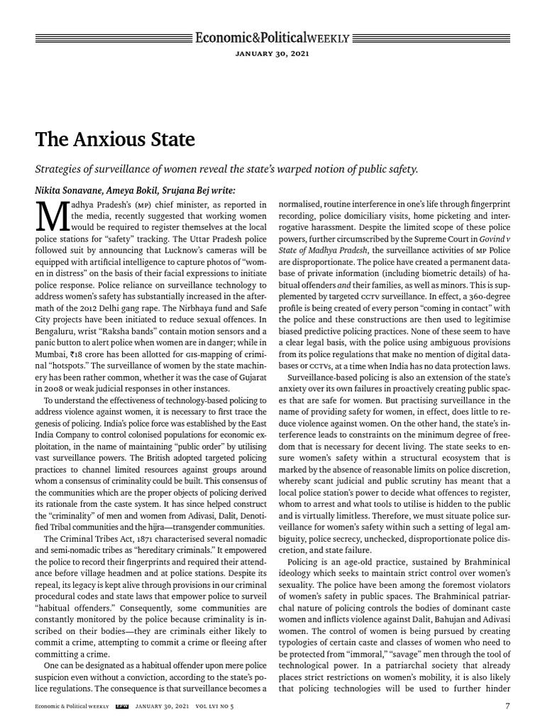 The Anxious State - Strategies of Surveillance of Women Reveal The ...