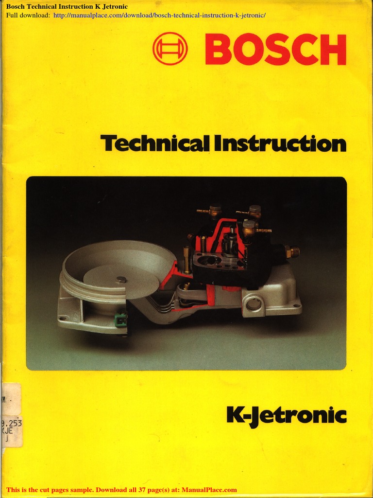 Bosch Technical Instruction K Jetronic PDF