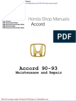 Honda Accord 1990 1993 Maint Repair Manual
